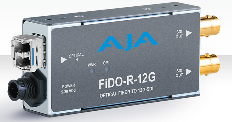 AJA Fiber Receiver max. 12 G-SDI SM FiDO-R-12G